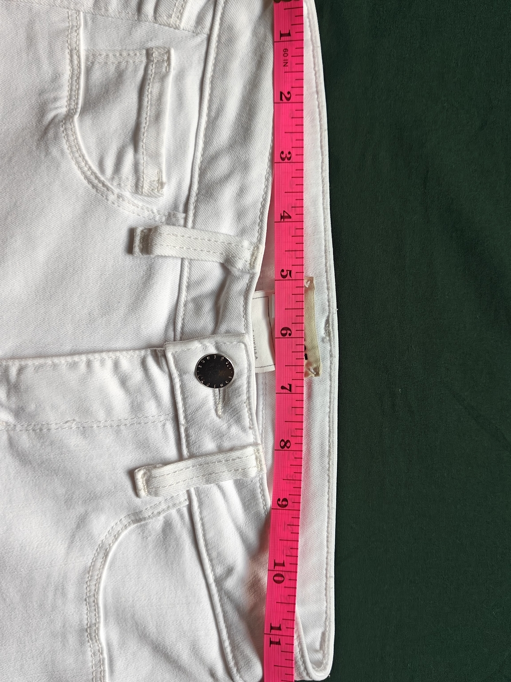 L'AGENCE Women White Denim Skinny Jeans Slim Fit Mid Rise Size 24 - Picture 4 of 9